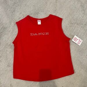 Tia's Dance Rhinestone‎ Sleeveless Crop Top Red Y2K Party Size AL 12-14